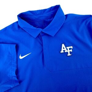 Nike Air Force Academy Falcons Polo Shirt XL Blue Mens Short Sleeve AF Logo